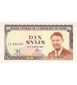 GUINÉE, PATRICE LUMUMBA - 10 SYLIS 1971 - P.NEUF