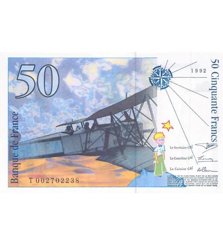 FRANCE, SAINT-EXUPERY - 50 FRANCS 1992 - NEUF