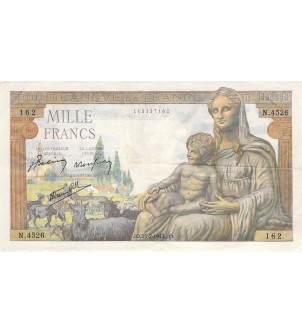 FRANCE, DEMETER - 1000 FRANCS 25/05/1943 - PTTB 2