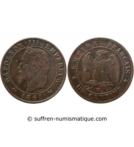1 CENTIME NAPOLEON III 1861 K BORDEAUX