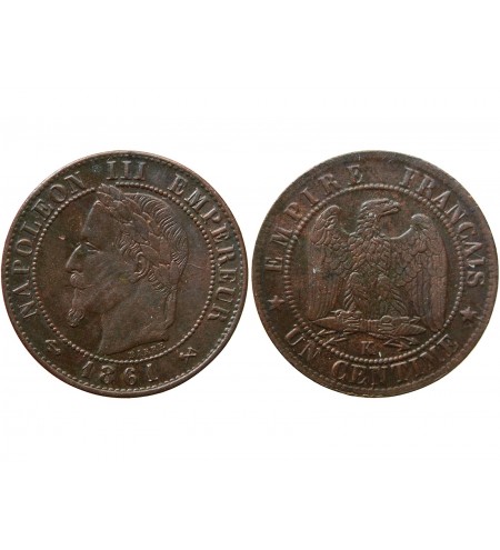 1 CENTIME NAPOLEON III 1861 K BORDEAUX