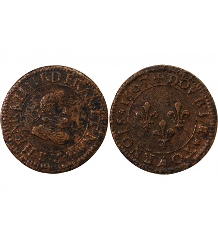 HENRI IV - DOUBLE TOURNOIS 1607 D LYON