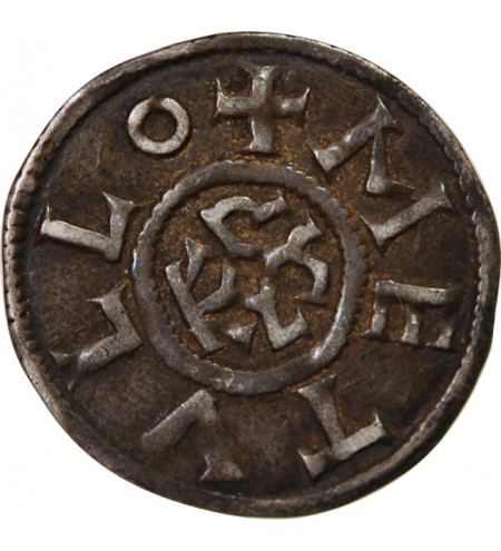 CHARLES II LE CHAUVE - DENIER ARGENT 840 / 877 MELLE