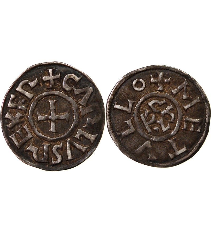 CHARLES II LE CHAUVE - DENIER ARGENT 840 / 877 MELLE