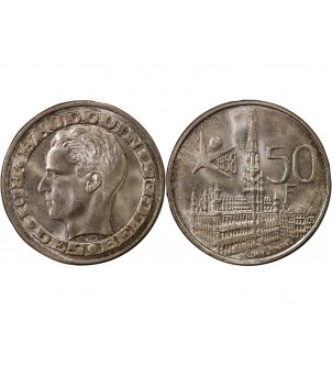 BELGIQUE, BAUDOUIN - 50 FRANCS ARGENT 1958 - Légende française 2