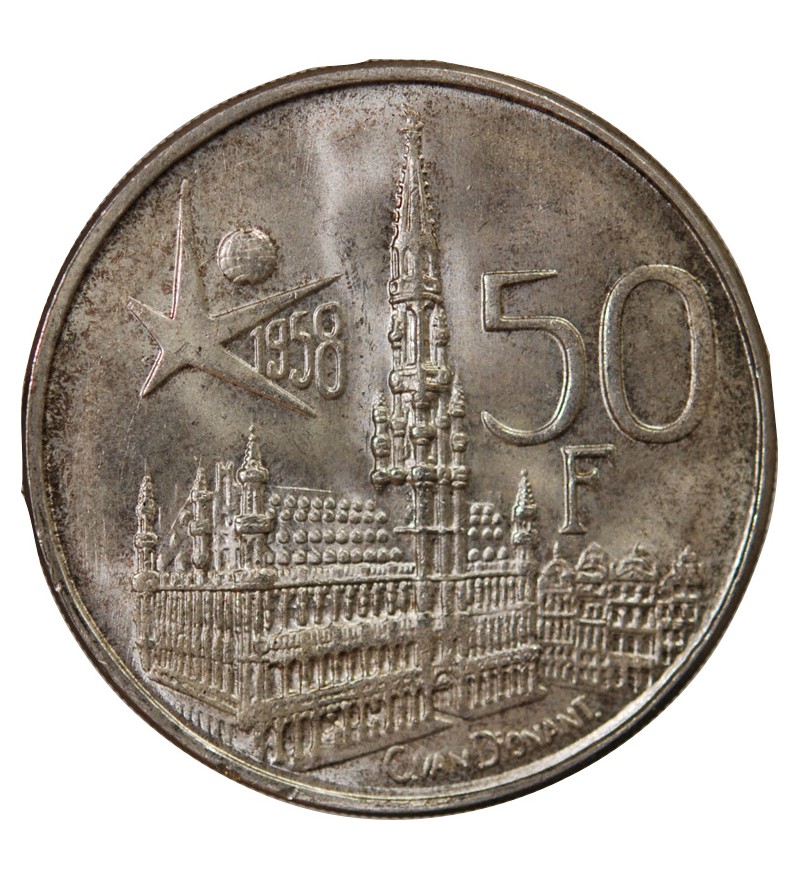 BELGIQUE, BAUDOUIN - 50 FRANCS ARGENT 1958 - Légende française