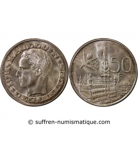BELGIQUE, BAUDOUIN - 50 FRANCS ARGENT 1958 - Légende française