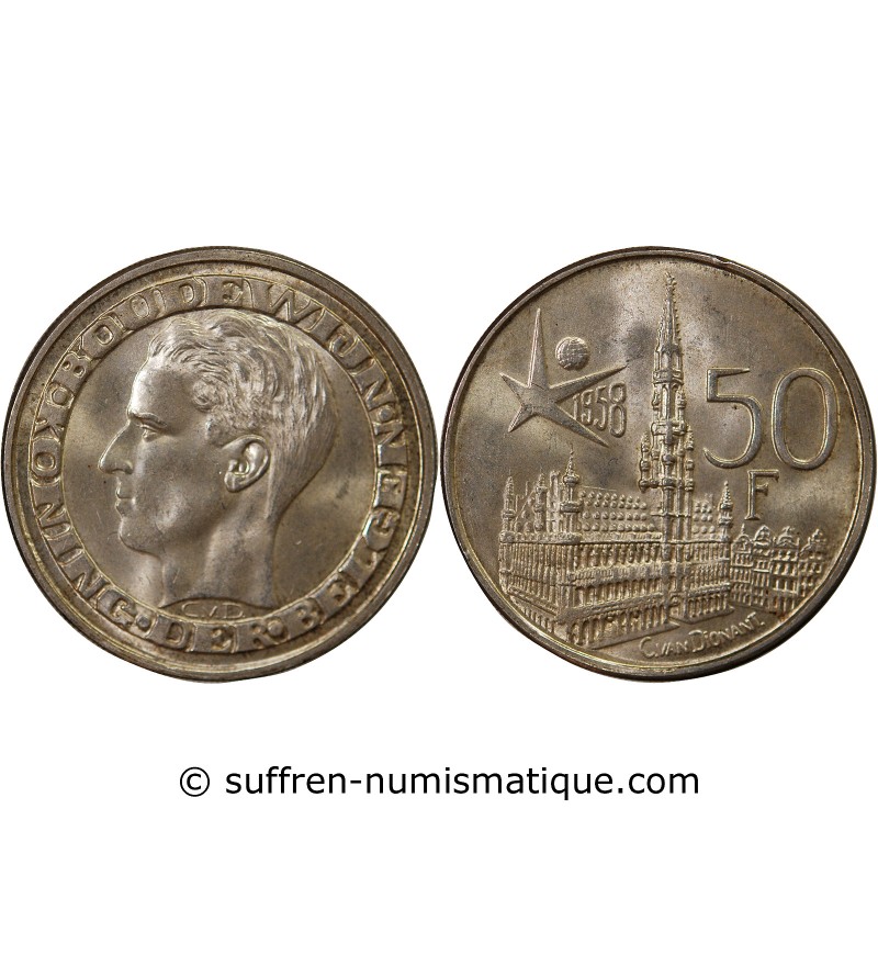 BELGIQUE, BAUDOUIN - 50 FRANCS ARGENT 1958 - Légende flamande