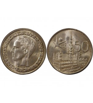BELGIQUE, BAUDOUIN - 50 FRANCS ARGENT 1958 - Légende flamande 2