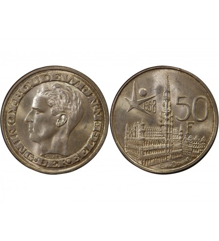 BELGIQUE, BAUDOUIN - 50 FRANCS ARGENT 1958 - Légende flamande