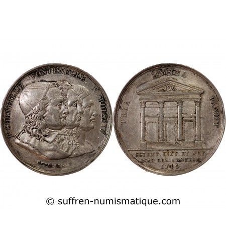 NORMANDIE, ACADEMIE ROYALE DES SCIENCES DE ROUEN – JETON ARGENT