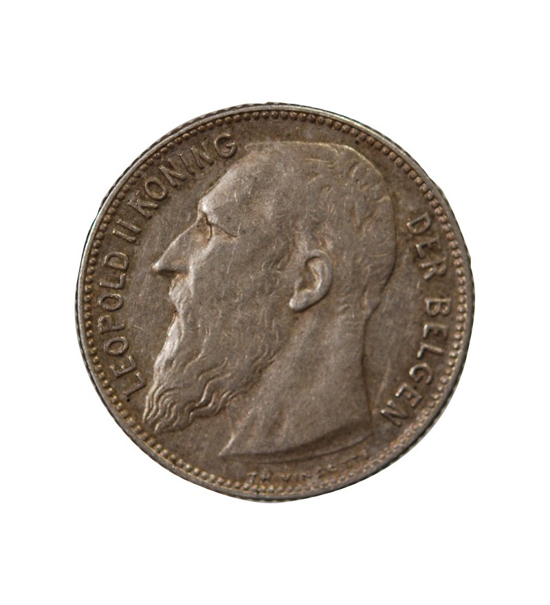 BELGIQUE, LEOPOLD II - 1 FRANC ARGENT 1909 - Légende flamande