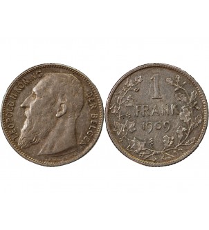 BELGIQUE, LEOPOLD II - 1 FRANC ARGENT 1909 - Légende flamande 2