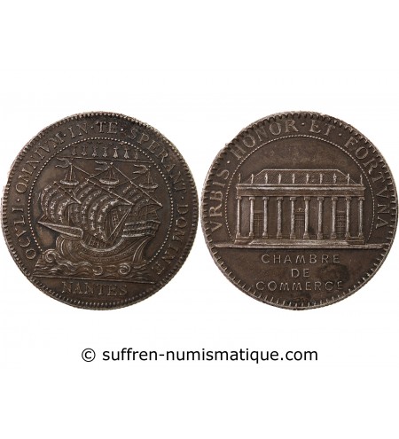 CHAMBRE DE COMMERCE DE NANTES - JETON ARGENT poinçon Corne (après 1879)