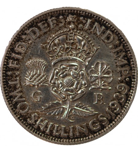 GRANDE-BRETAGNE, GEORGES VI - 2 SHILLINGS ARGENT 1939