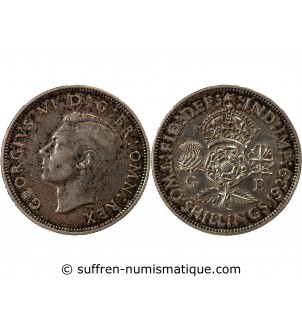 GRANDE-BRETAGNE, GEORGES VI - 2 SHILLINGS ARGENT 1939