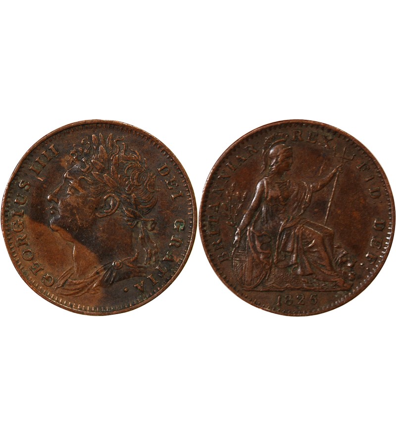 GRANDE-BRETAGNE, GEORGES IV - FARTHING 1826
