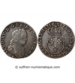 LOUIS XV﻿ - 1/10 ECU VERTUGADIN 1716 9 RENNES﻿