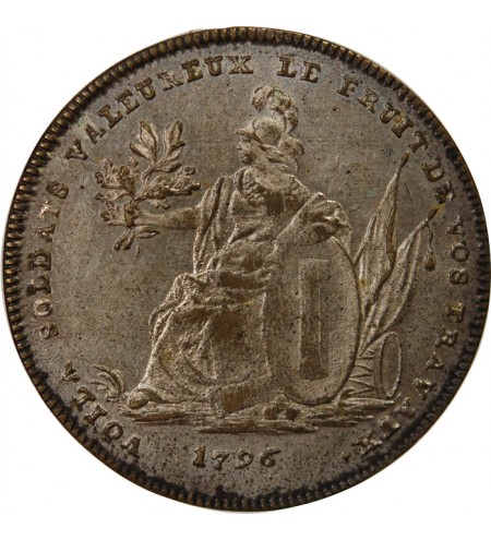 NAPOLEON BONAPARTE, CAMPAGNE D'ITALIE - JETON ETAIN 1796