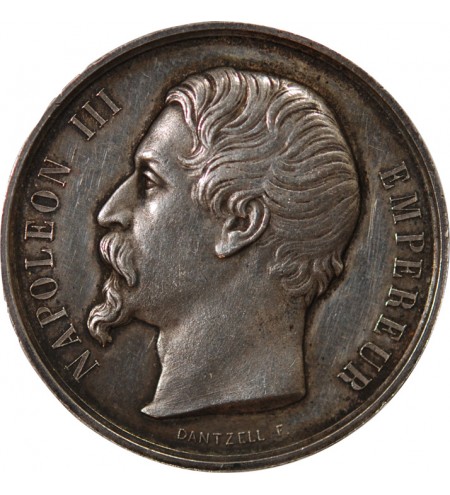 NAPOLÉON III, SOCIETE D'AGRICULTURE DE L'AUDE - JETON ARGENT - Poinçon Abeille (1860-1879)