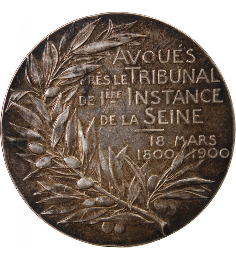TRIBUNAL DE 1ERE INSTANCE DE LA SEINE  – JETON ARGENT 1900