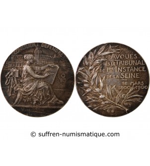TRIBUNAL DE 1ERE INSTANCE DE LA SEINE  – JETON ARGENT 1900