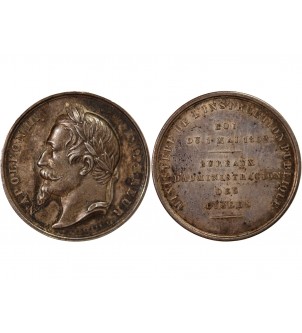 NAPOLÉON III, BUREAU DES LYCÉES - JETON ARGENT - Poinçon Abeille (1860-1879) 2