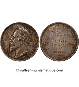 NAPOLÉON III, BUREAU DES LYCÉES - JETON ARGENT - Poinçon Abeille (1860-1879)