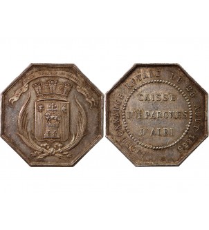 CAISSE D'EPARGNE D'ALBI - JETON ARGENT poinçon Abeille (1860-1880) 2