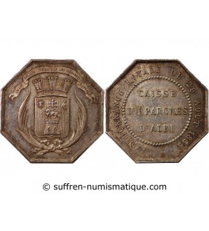 CAISSE D'EPARGNE D'ALBI - JETON ARGENT poinçon Abeille (1860-1880)