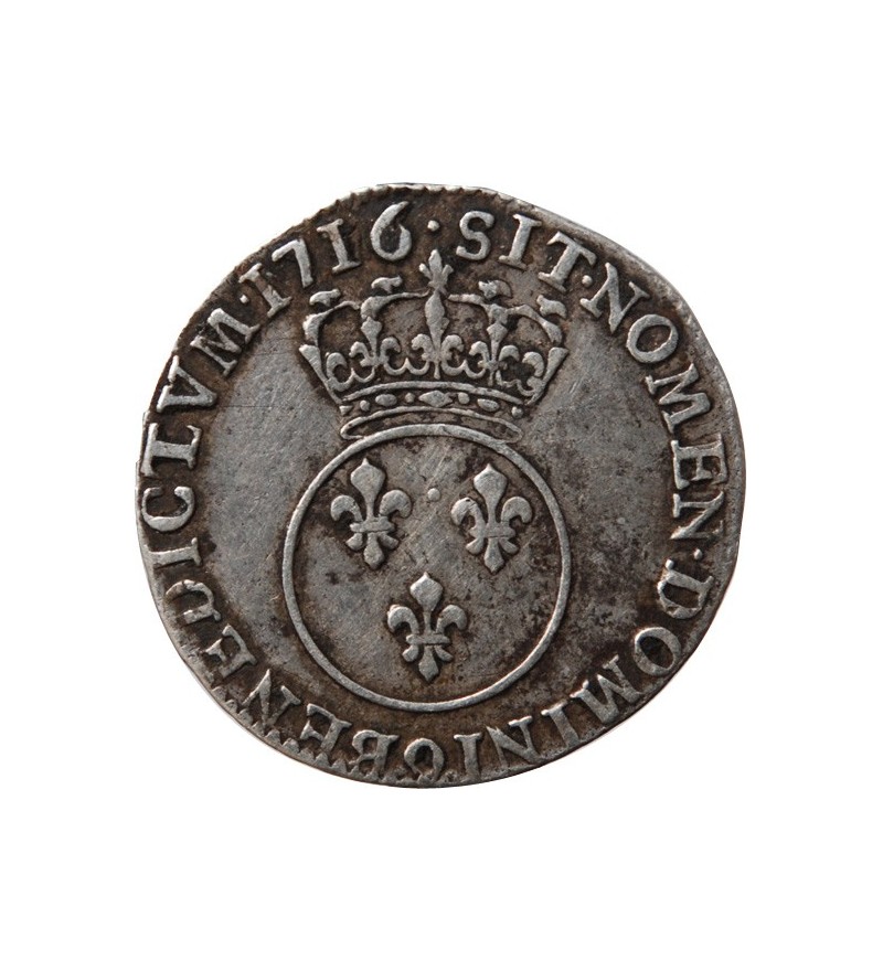 LOUIS XV﻿ - 1/10 ECU VERTUGADIN 1716 9 RENNES﻿