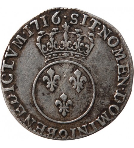 LOUIS XV﻿ - 1/10 ECU VERTUGADIN 1716 9 RENNES﻿