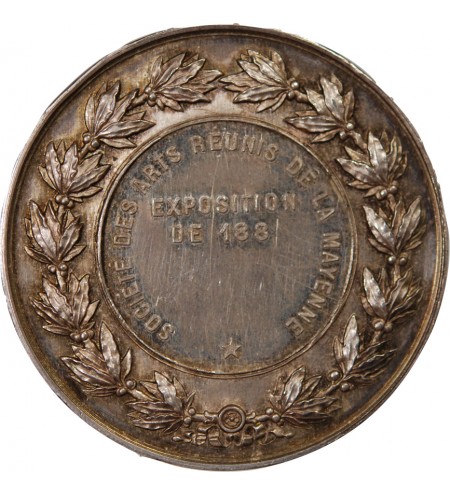 SOCIETE DES ARTS REUNIS DE LA MAYENNE - MEDAILLE ARGENT Poinçon Corne (après 1879)