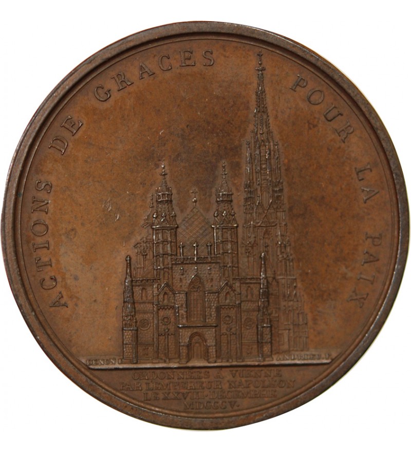 NAPOLÉON Ier, CATHEDRALE SAINT-ETIENNE DE VIENNE - MEDAILLE BRONZE 1805