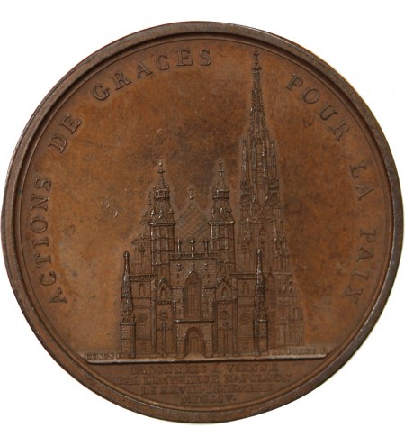NAPOLÉON Ier, CATHEDRALE SAINT-ETIENNE DE VIENNE - MEDAILLE BRONZE 1805