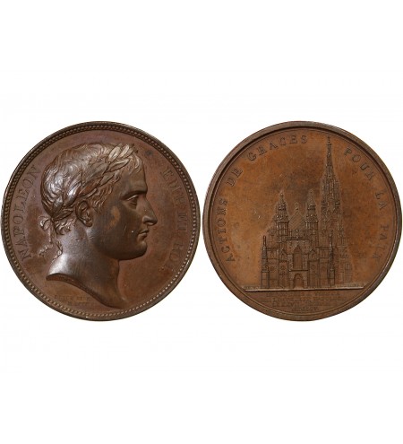 NAPOLÉON Ier, CATHEDRALE SAINT-ETIENNE DE VIENNE - MEDAILLE BRONZE 1805