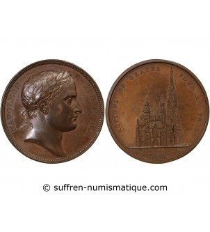 NAPOLÉON Ier, CATHEDRALE SAINT-ETIENNE DE VIENNE - MEDAILLE BRONZE 1805