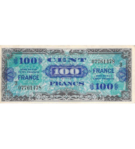 FRANCE, IMPRESSION AMÉRICAINE - 100 FRANCS 1945 SERIE 3 - TTB