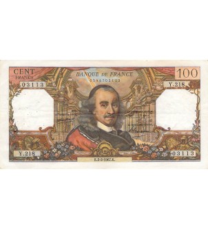 FRANCE, CORNEILLE - 100 FRANCS 02/02/1967 - SÉRIE Y.218 - PTTB 2