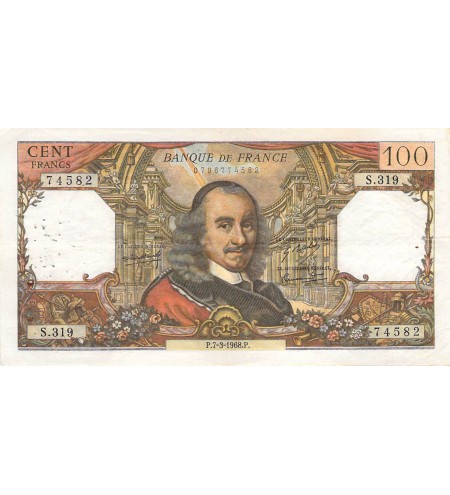 FRANCE, CORNEILLE - 100 FRANCS 07/03/1968 - SÉRIE S.319 - PTTB