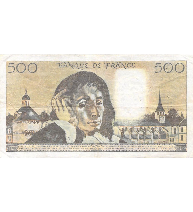 FRANCE, PASCAL - 500 FRANCS 04/09/1980 - SÉRIE K.118 - PTTB