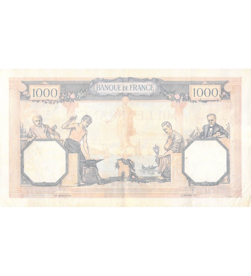 FRANCE, CÉRÈS ET MERCURE - 1000 FRANCS 27/10/1938 - TTB