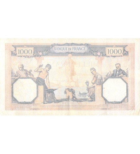 FRANCE, CÉRÈS ET MERCURE - 1000 FRANCS 27/10/1938 - TTB