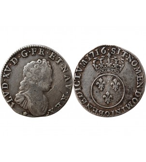 LOUIS XV﻿ - 1/10 ECU VERTUGADIN 1716 9 RENNES﻿ 2