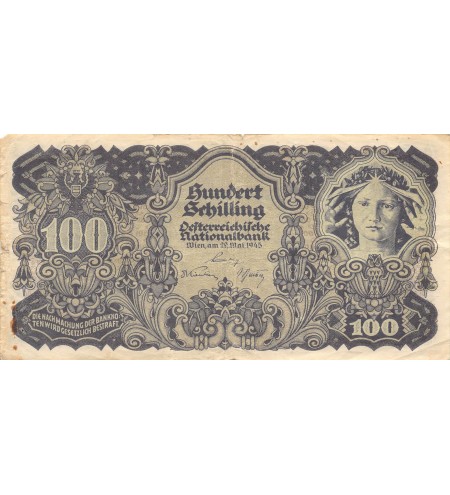 AUTRICHE - 100 SCHILLING 1945 - TB+