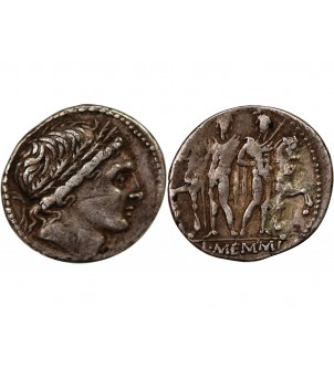 MEMMIA - DENIER ARGENT 109 / 108 AV JC ROME 2