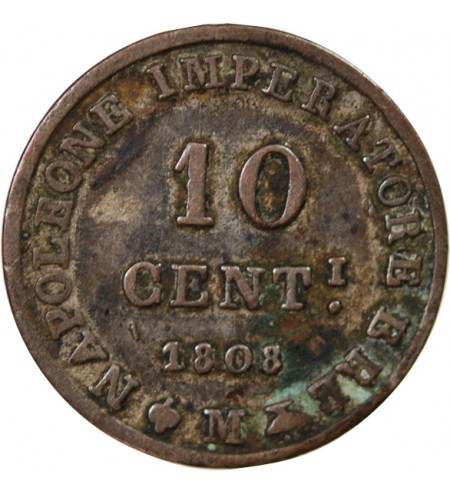 ITALIE, NAPOLEON 1er - 10 CENTESIMI 1808 M MILAN