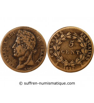COLONIES FRANCAISES, CHARLES X - 5 CENTIMES 1825 A PARIS
