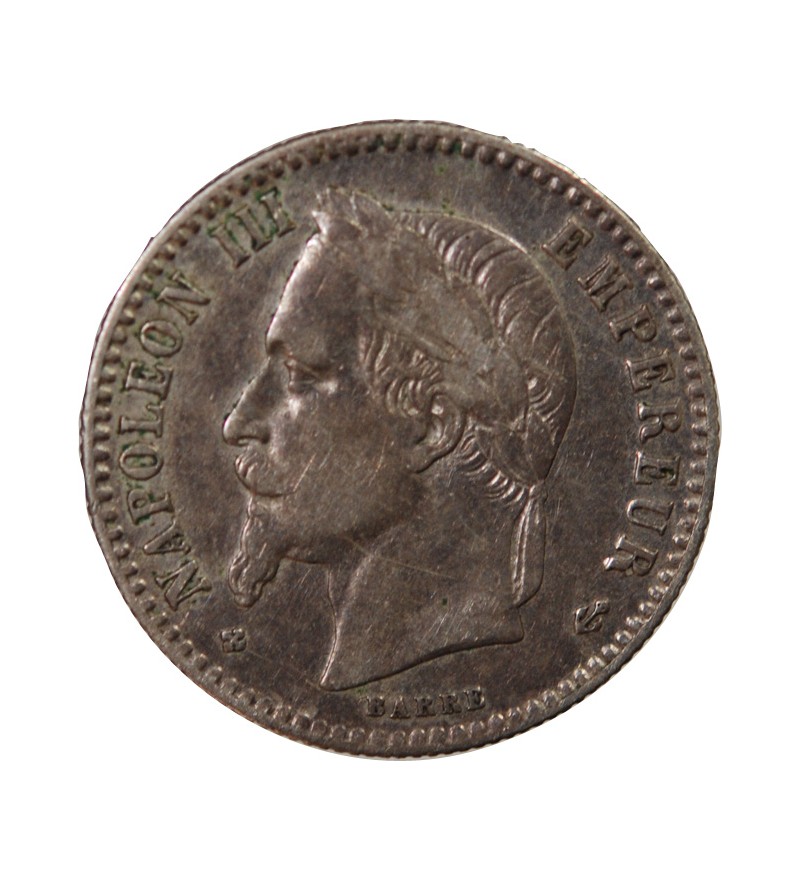 NAPOLEON III, TÊTE LAURÉE - 50 CENTIMES ARGENT 1867 BB STRASBOURG