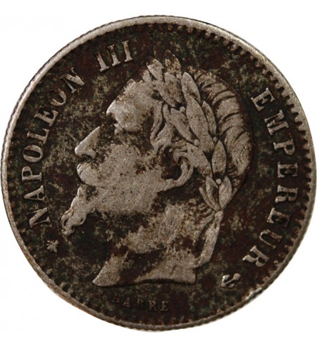 NAPOLEON III, TÊTE LAURÉE - 50 CENTIMES ARGENT 1868 A PARIS